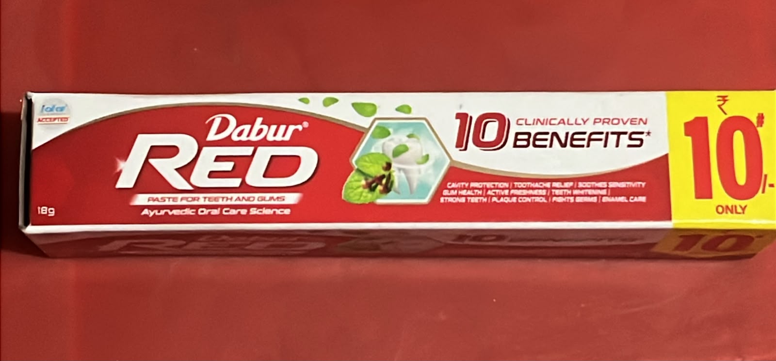 DABUR RED AYURVEDIC ORAL CARE 10RS