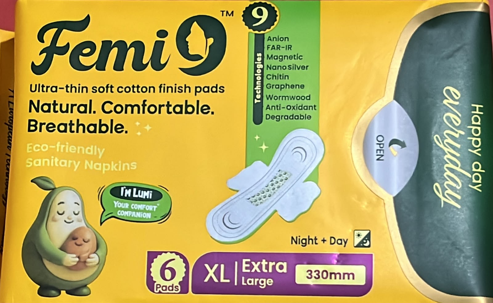 FEMI NATURAL NAPKIN XL
